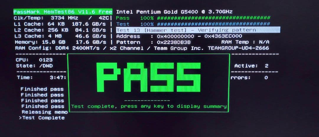 DDR4 8gb×2枚（16gb）PC4-21300(DDR4-2666MHz)