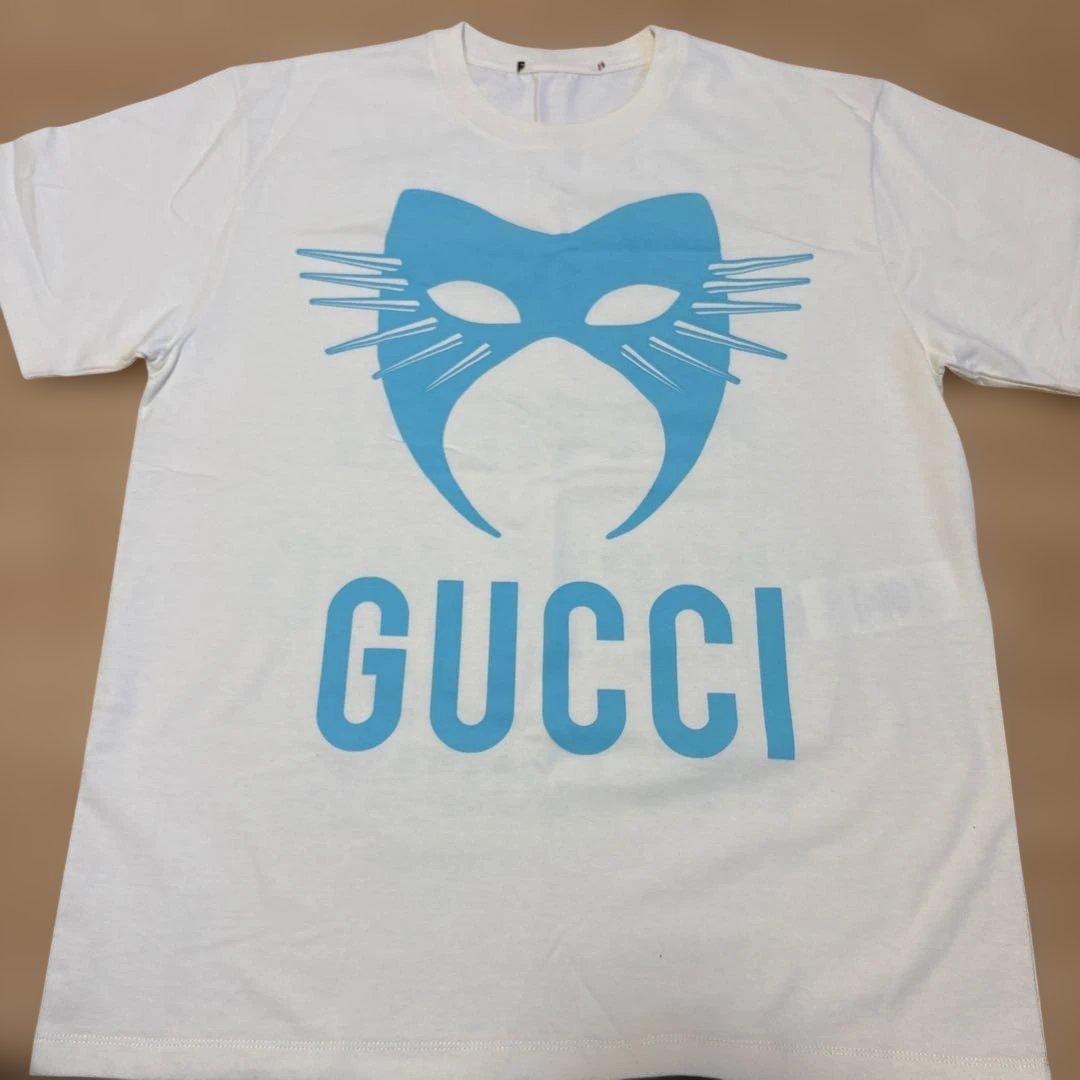 GUCCI マニフェスト　マスクプリントロゴ　オーバーサイズTシャツ