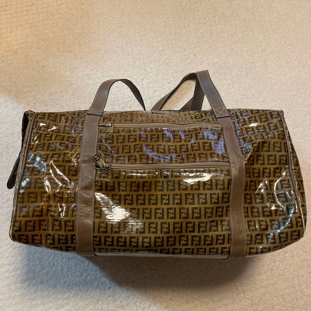 Fendi ズッカ柄　ボストンバッグ 大容量 ブラウン