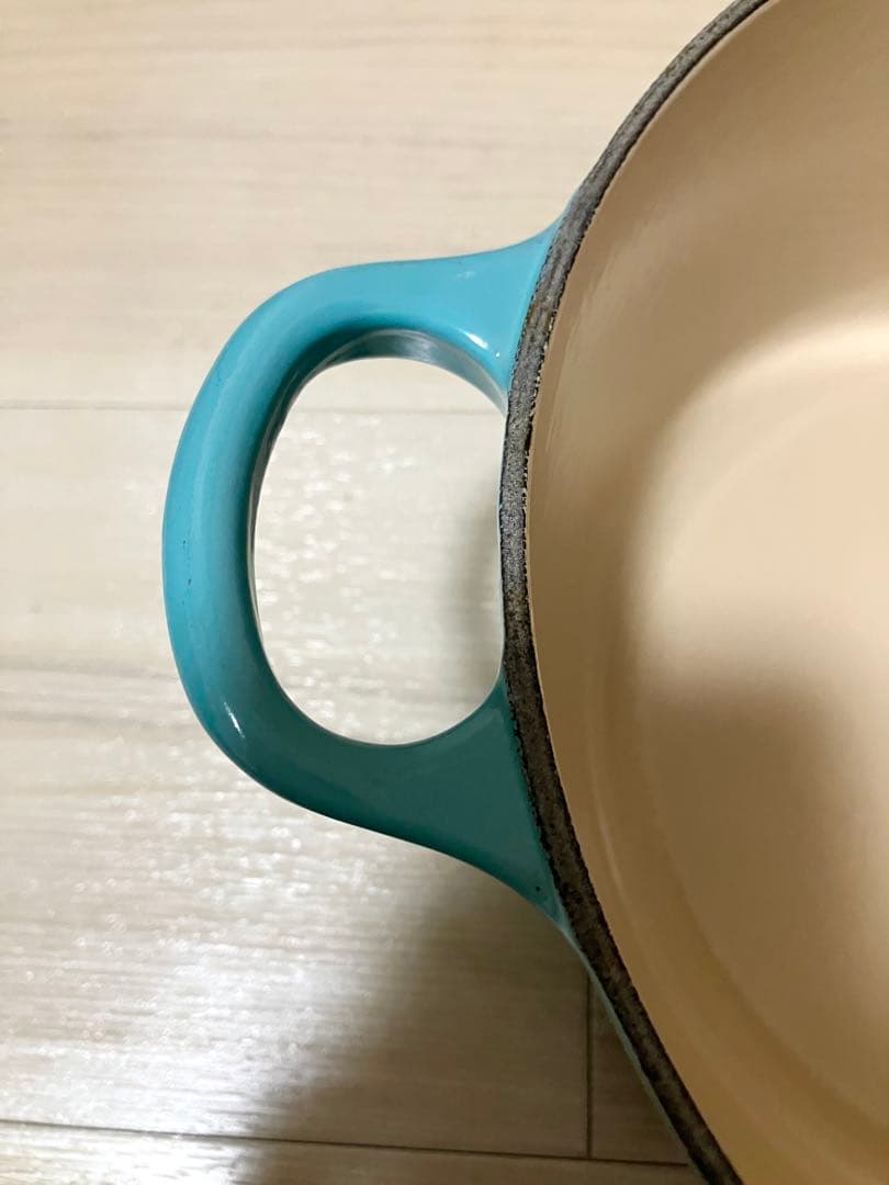 ル・クルーゼ ココットロンド 22cm カリビアンブルー 両手鍋