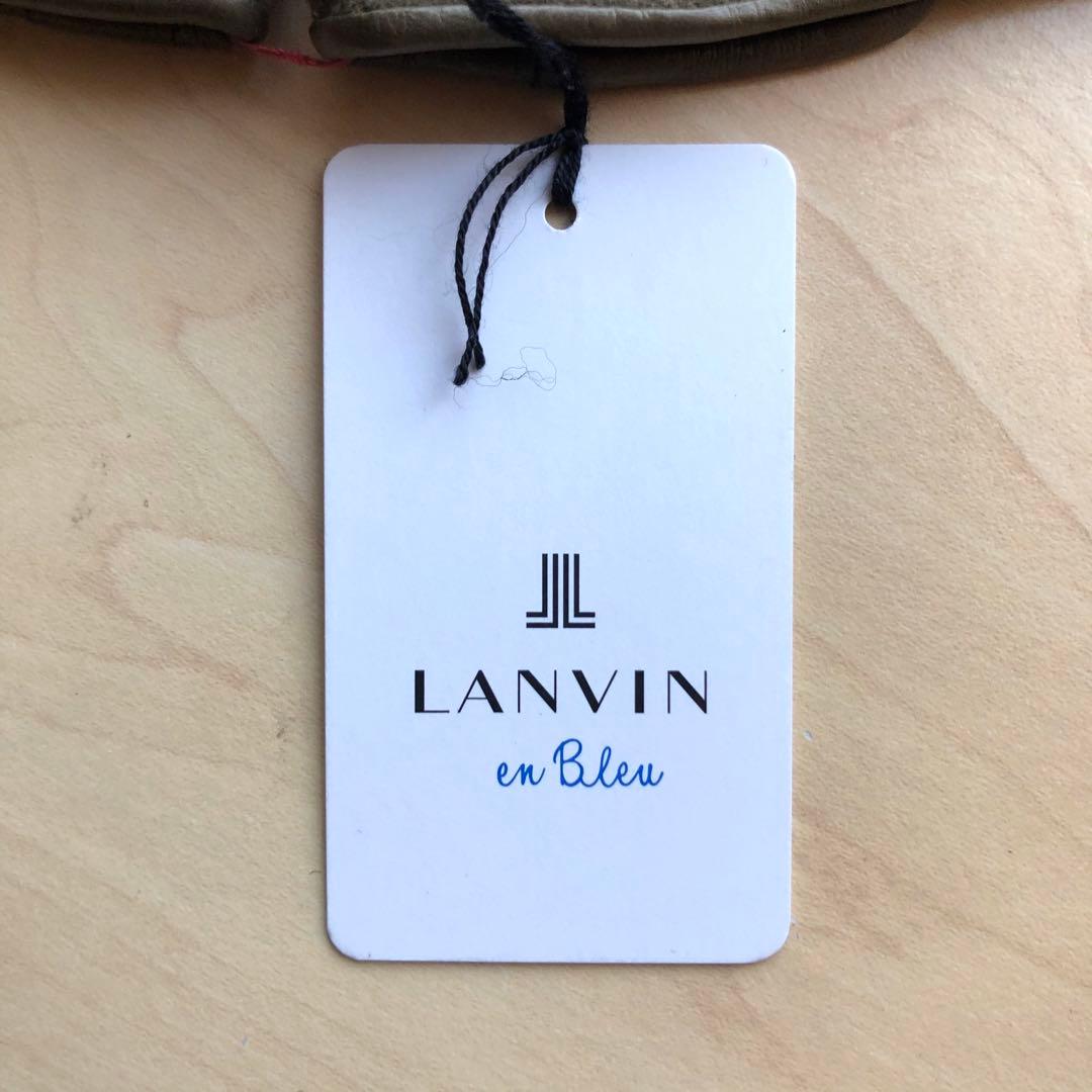 ★新品★ランバンオンブルー　メンズ　レザー手袋　スエード　羊革　カシミヤ　カーキ