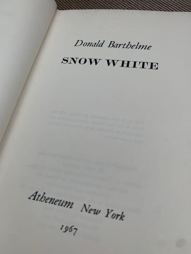 希少　Donald Barthelme  White