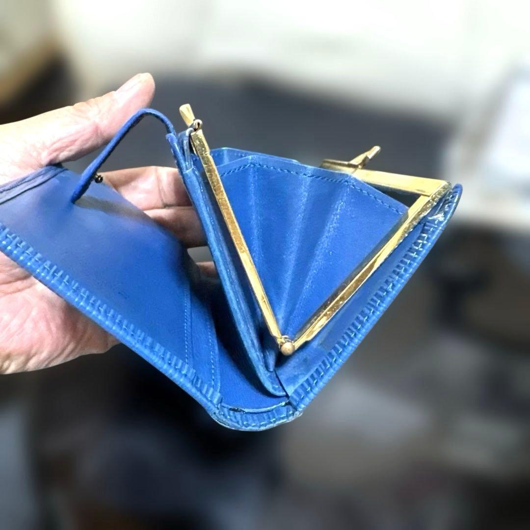 11☆美品♪エピ ♪ガマ口♦︎折り財布♪ ブルーカラー