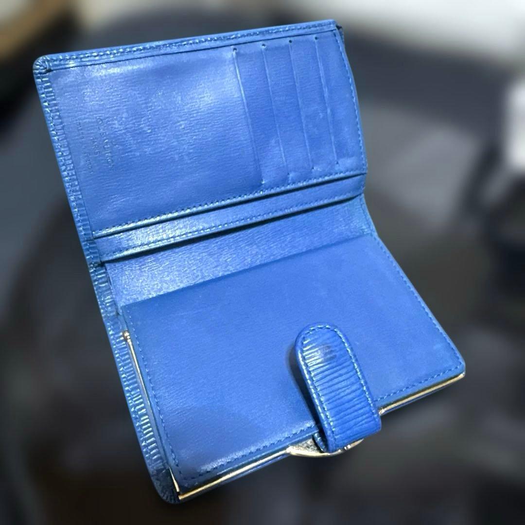 11☆美品♪エピ ♪ガマ口♦︎折り財布♪ ブルーカラー