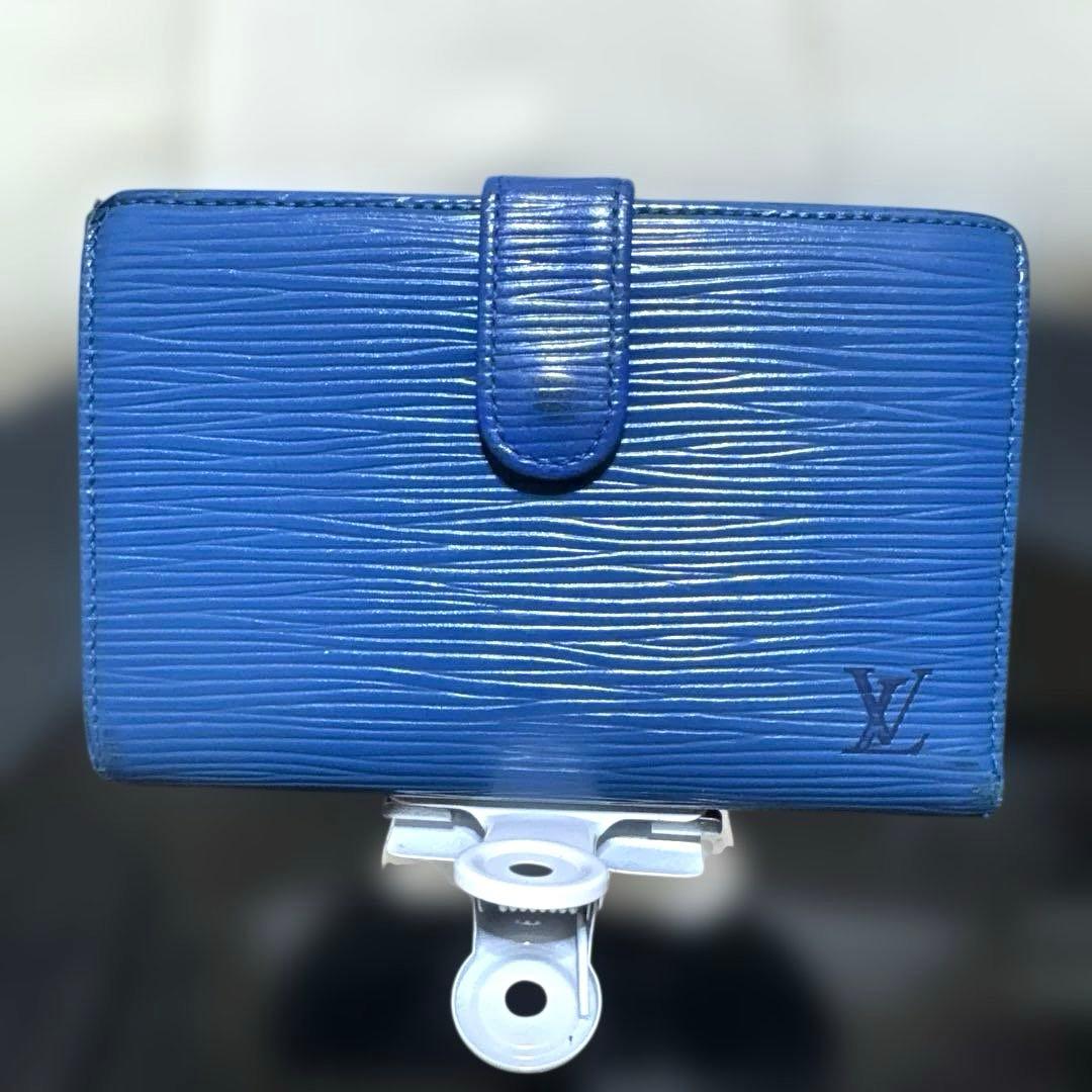 11☆美品♪エピ ♪ガマ口♦︎折り財布♪ ブルーカラー