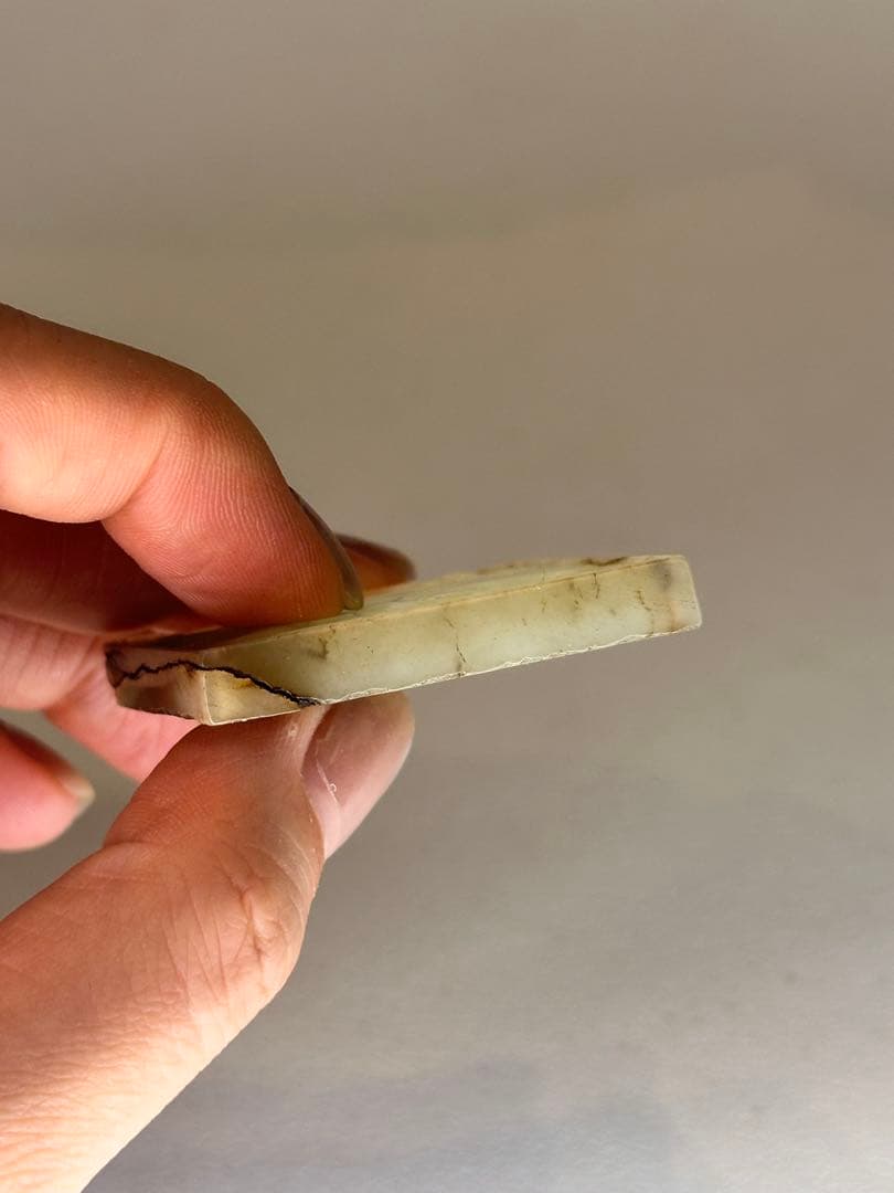 中国古玉品　玉佩 四隅穿孔　佩饰 吊下げ可 古美術品