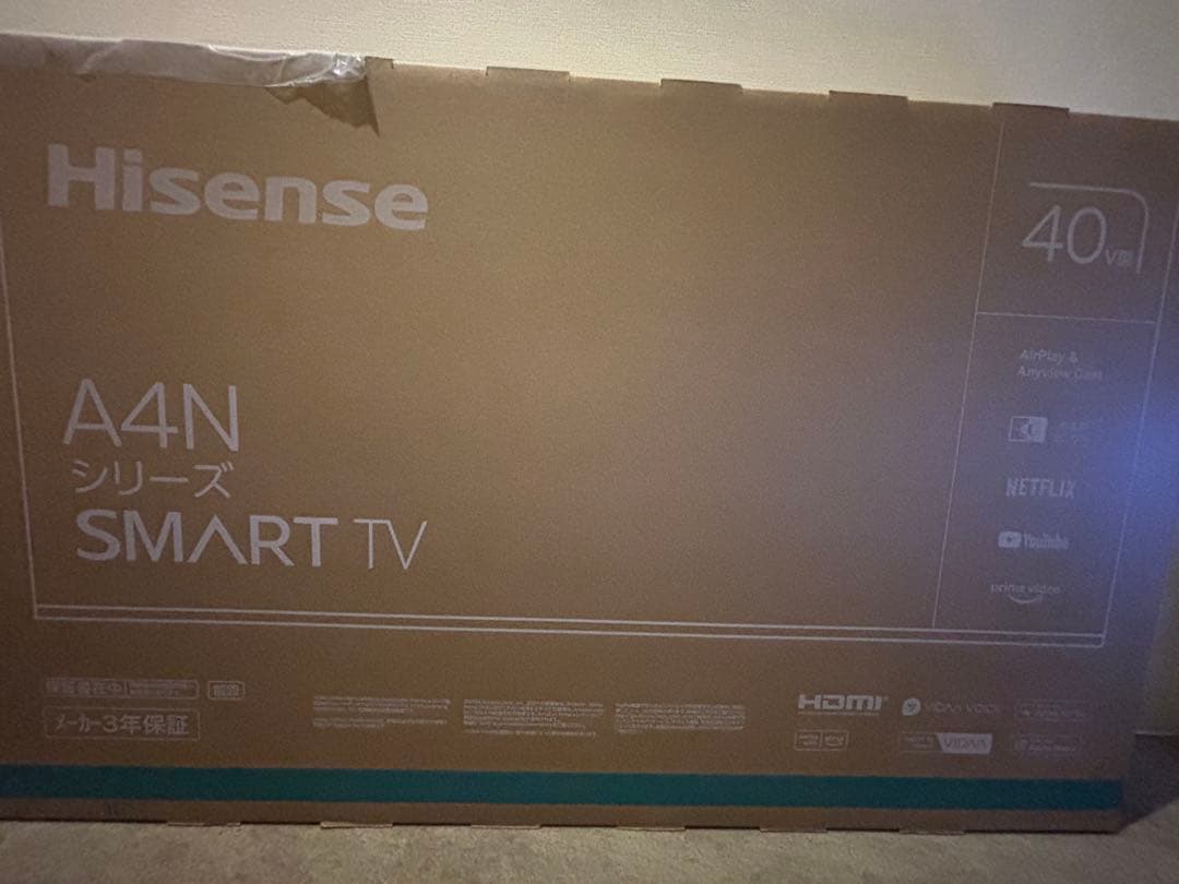 未開封 ハイセンスTV 40A4N 40型　今年購入