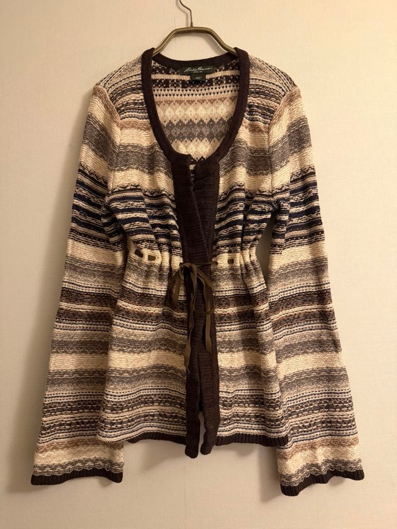 【値下げ中】juemi PLUM VINTAGE ブラウンリボンカーディガン