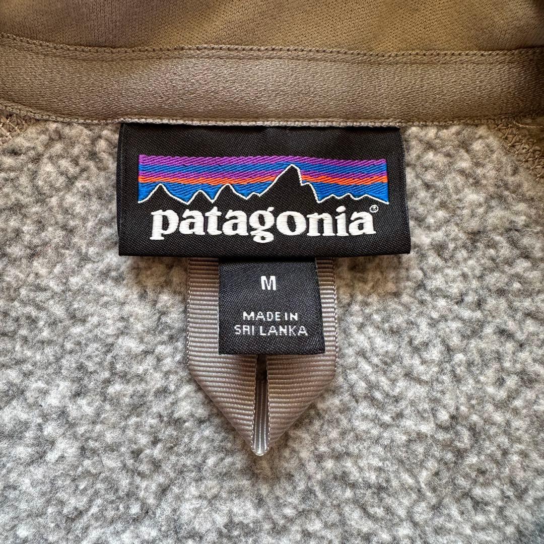 【美品】patagonia フリースベスト グレー　EY刺繍