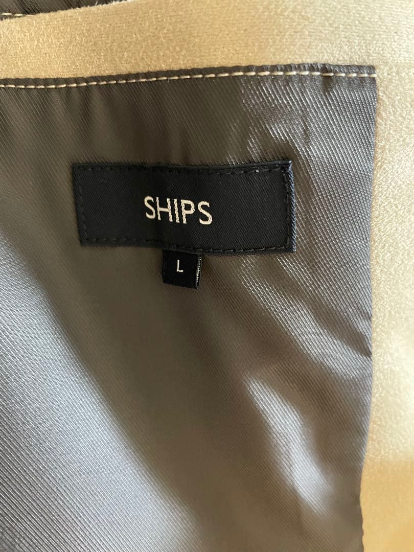 【アツ】SHIPS ポリエステル フェイクスエード ライダース