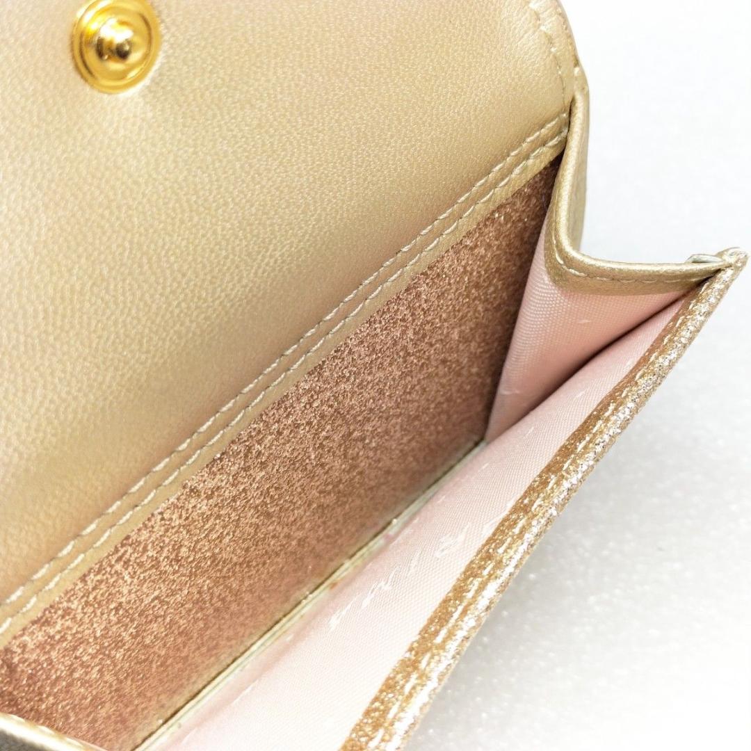 完品 ANTEPRIMAMISTO アンテプリマ 二つ折り財布 リボン ゴールド