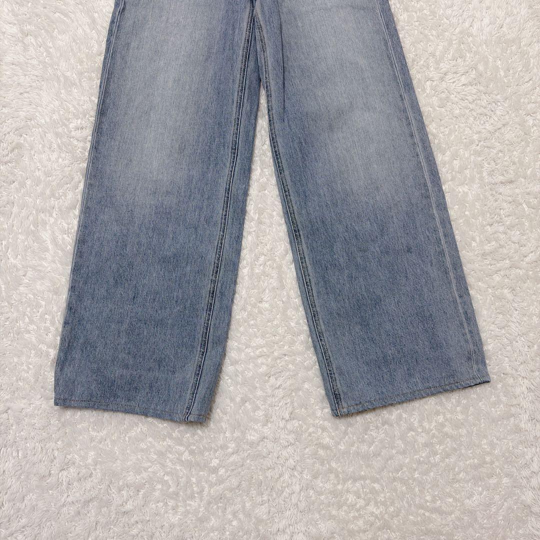【美品】moussy CROSS WAIST WIDE ストレート サイズ1