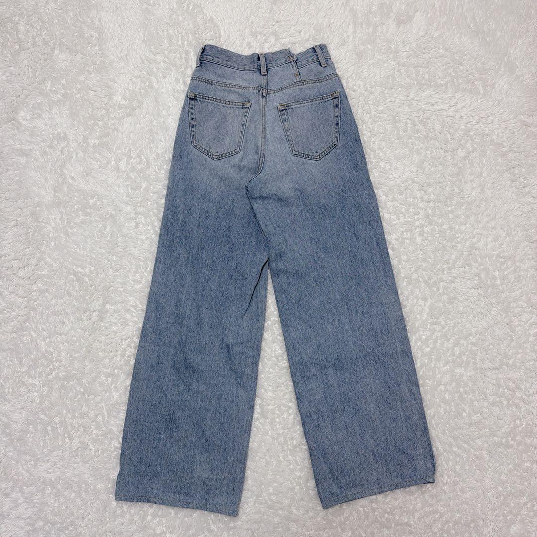 【美品】moussy CROSS WAIST WIDE ストレート サイズ1