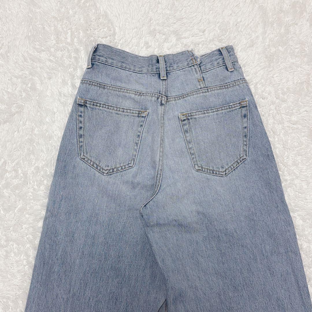【美品】moussy CROSS WAIST WIDE ストレート サイズ1