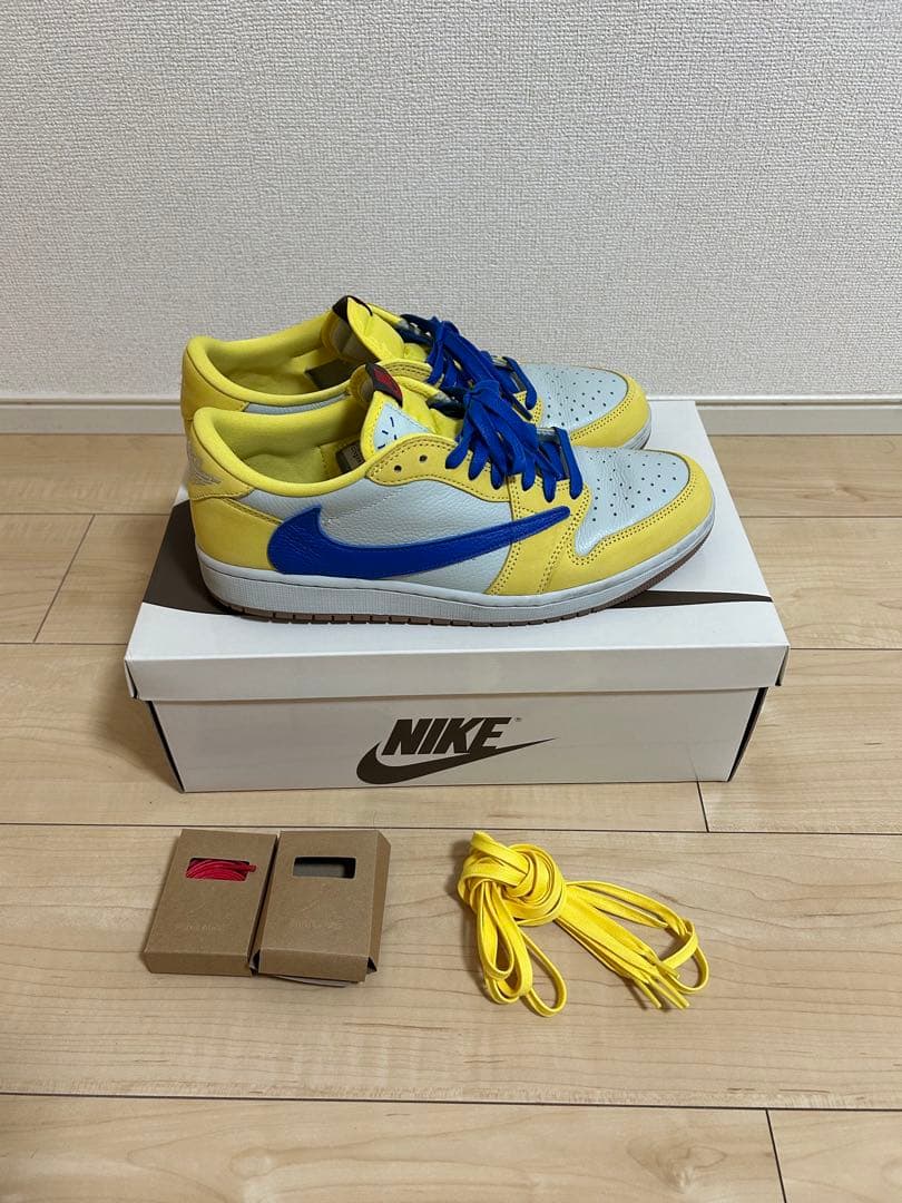 靴 Jordan 1 Low Travis Scott Canary 28.5cm