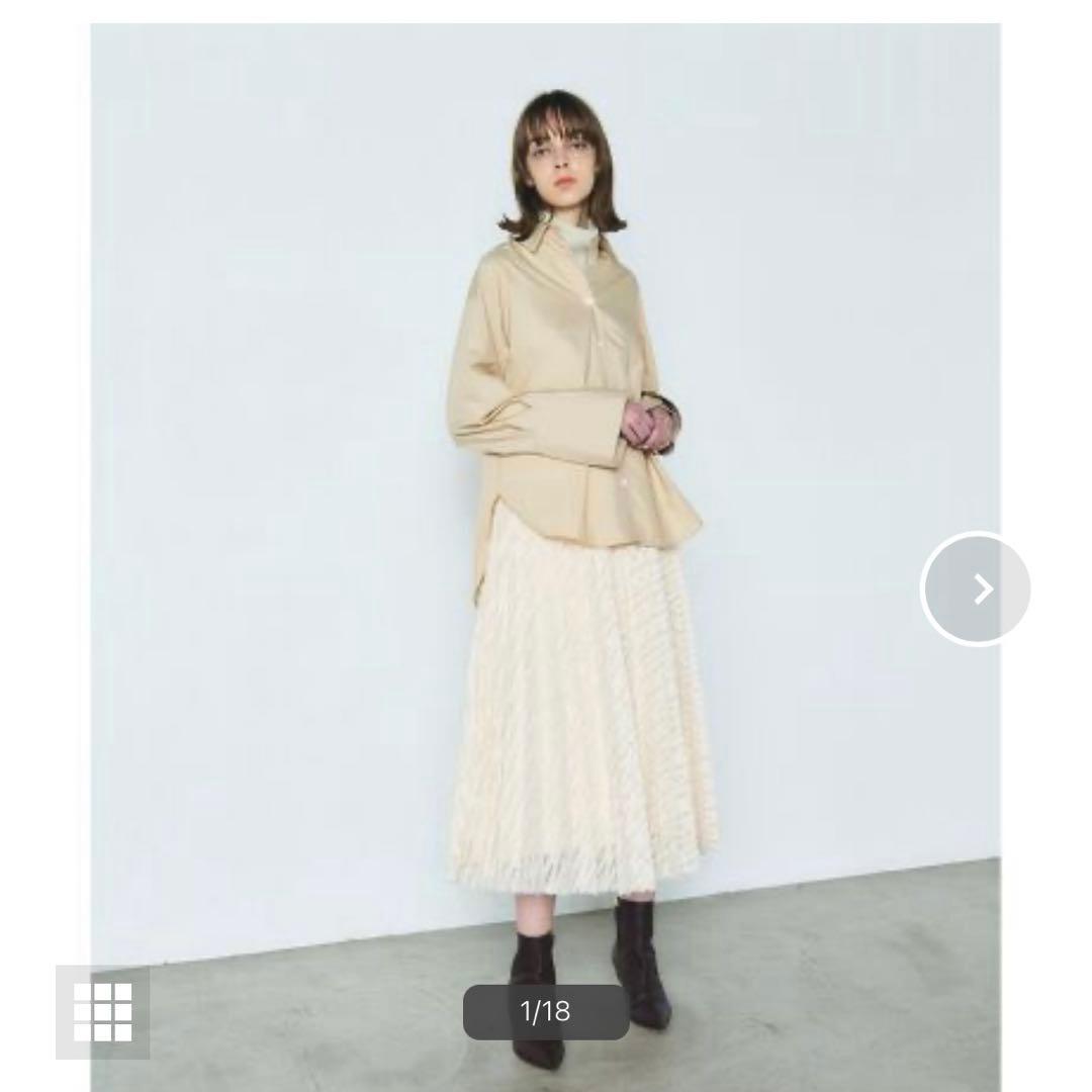 未使用品✨ダイアグラム フェザーチュールプリーツスカート キナリ 36