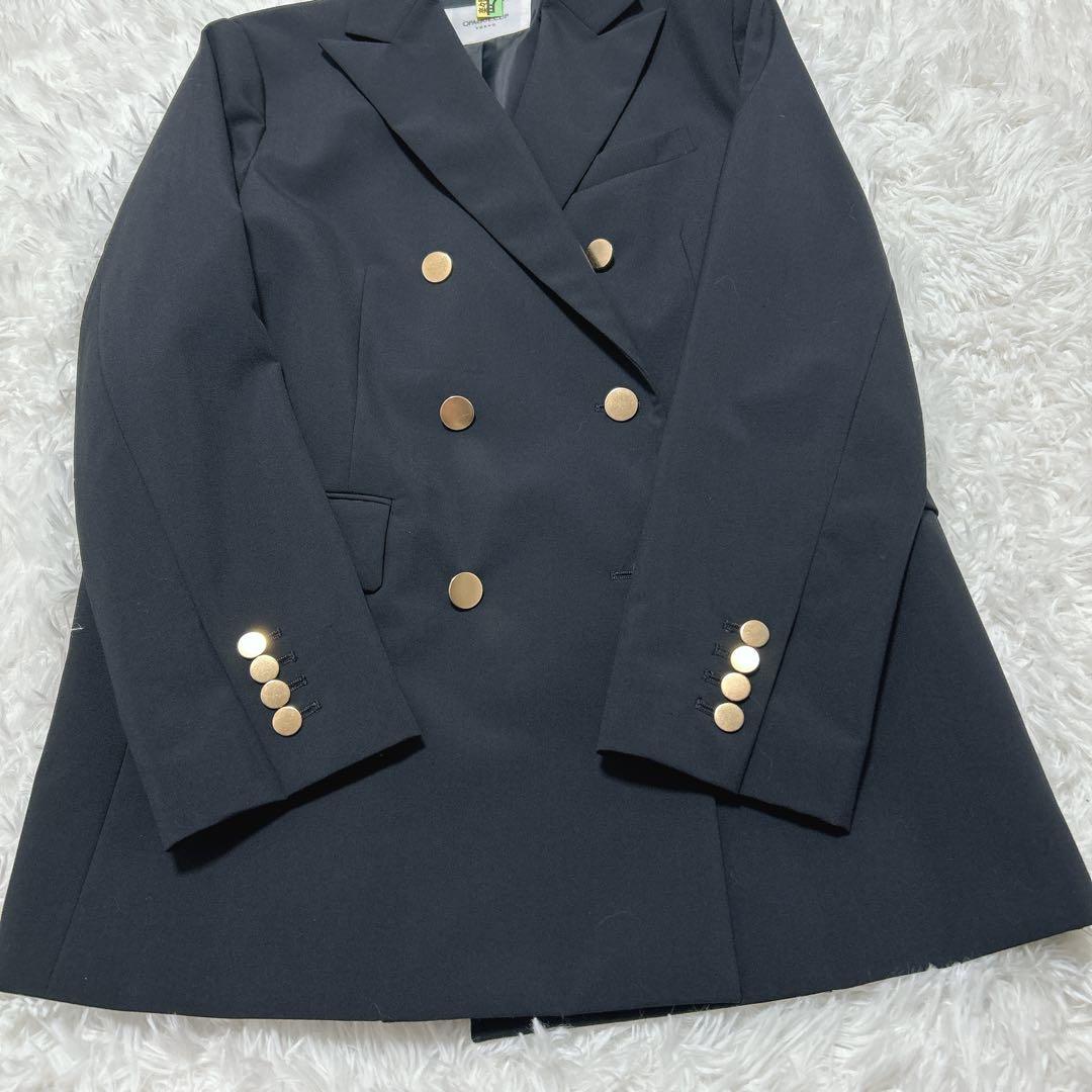 極美品✨オペークドットクリップ　ウールMIX ネイビー　ジャケット　紺ブレ