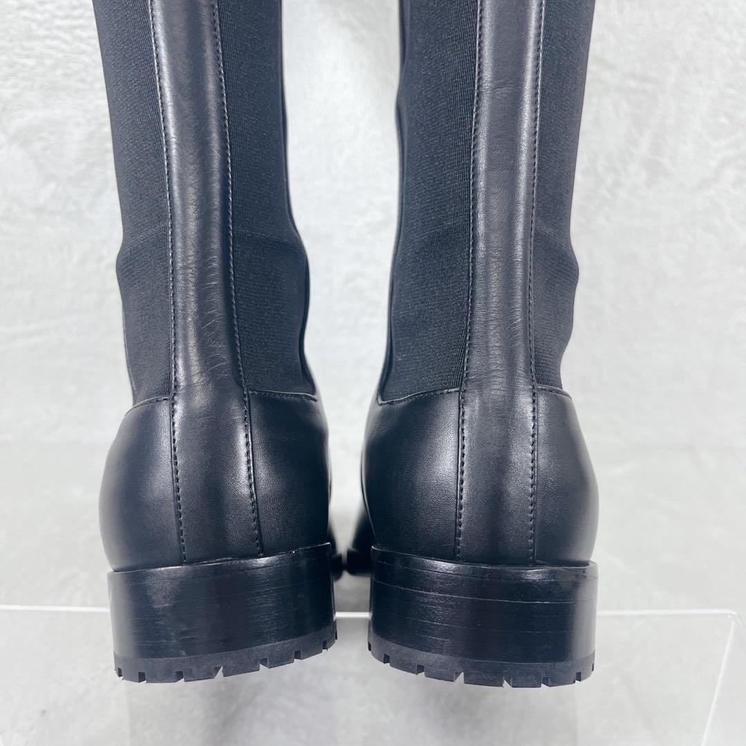 美品✨セルジオロッシ サイドゴア ロングブーツ ストレッチ 黒 36 23cm