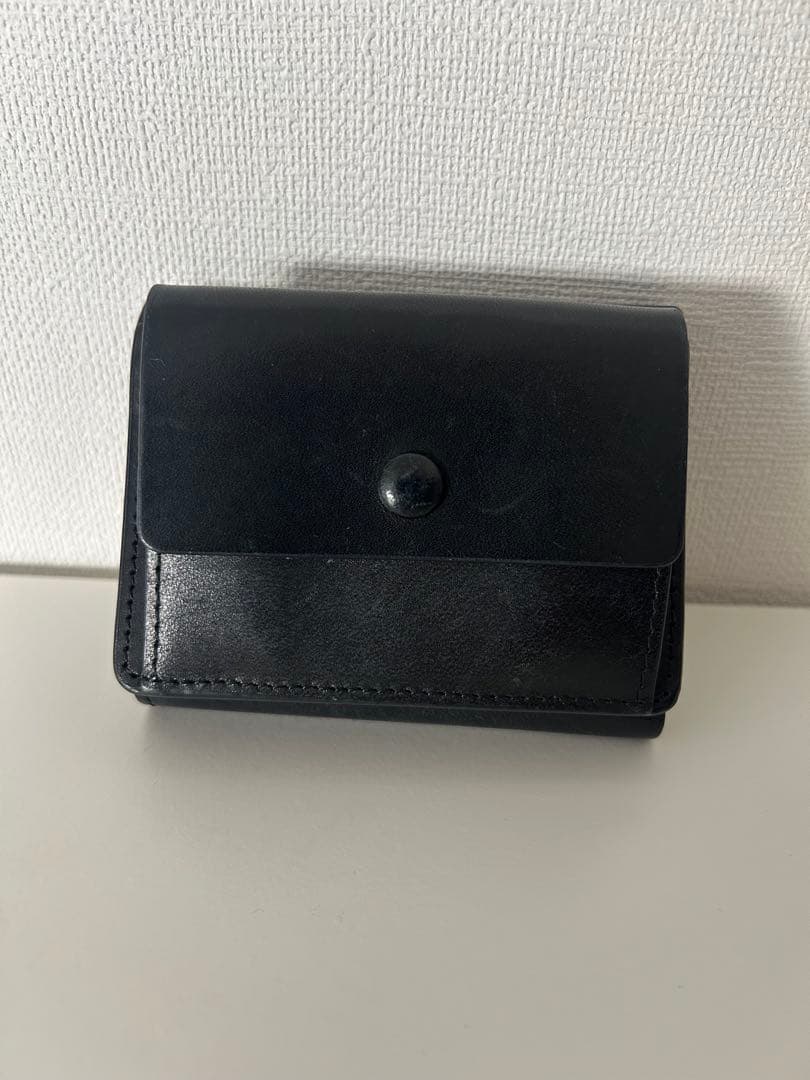 todayful / Leather Compact Wallet ブラック