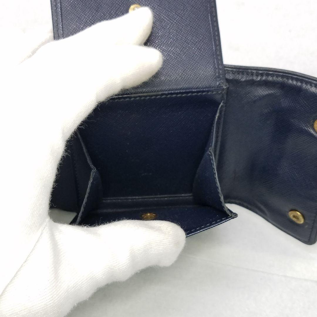 ルイヴィトン ポルトビエ カルトクレディ 三つ折り財布 モノグラムミニ ブルー