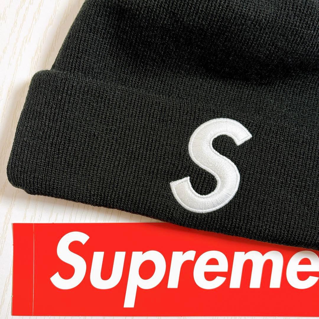 Supreme NEW ERA S logo Sロゴ　ニット帽　ブラック　黒