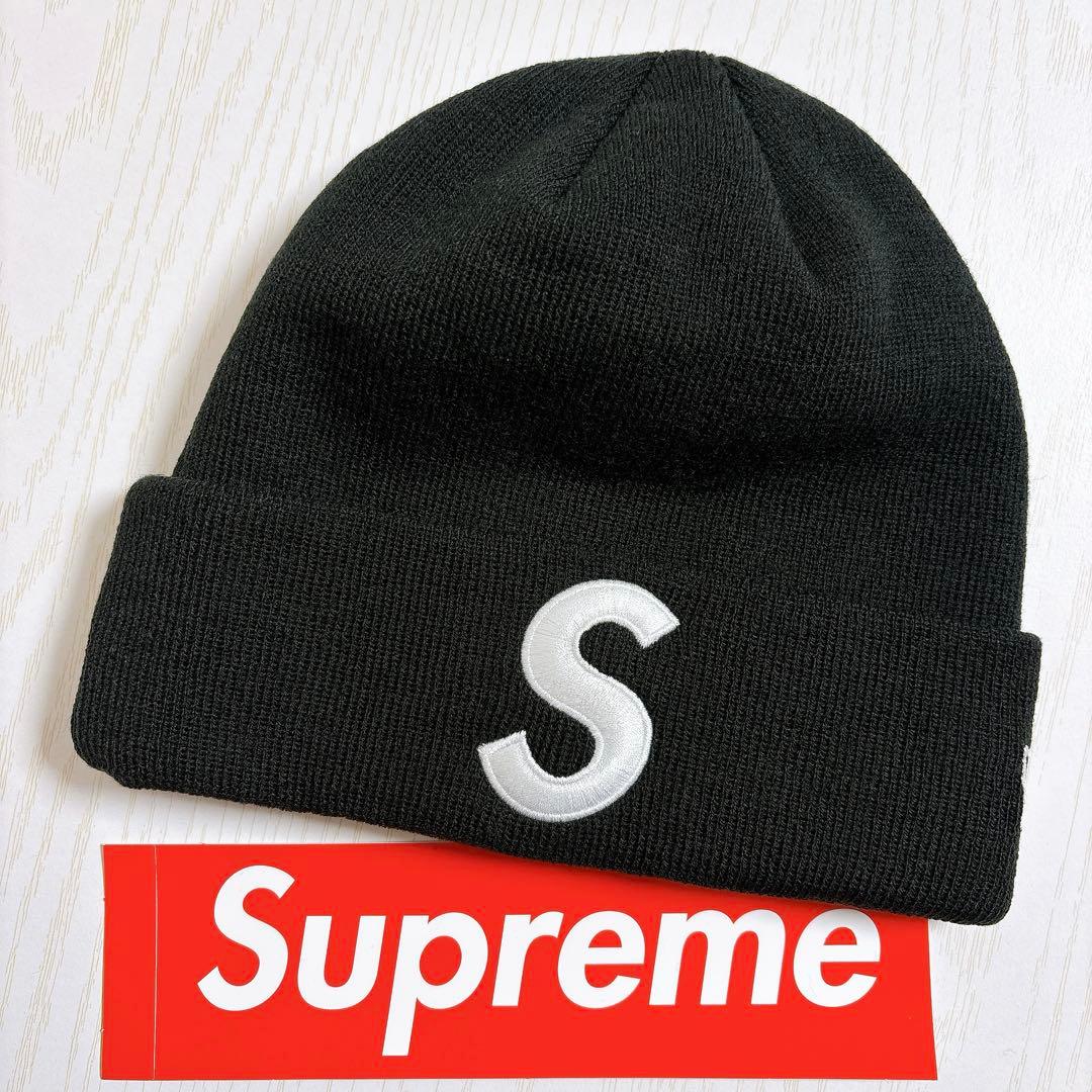 Supreme NEW ERA S logo Sロゴ　ニット帽　ブラック　黒