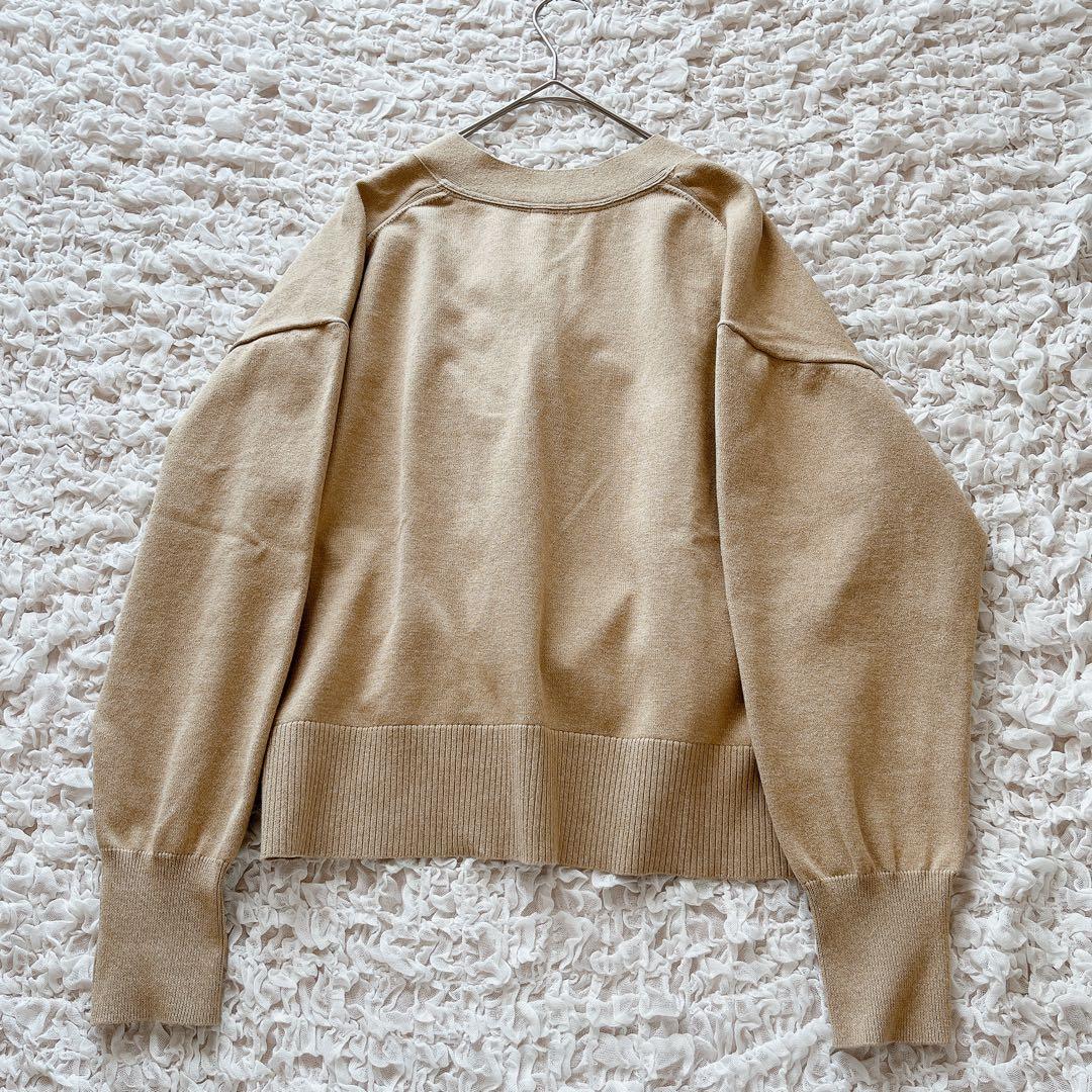 美品 IENA 三ツ杢Vネックカーディガン ベージュ ゆったり ミニ丈