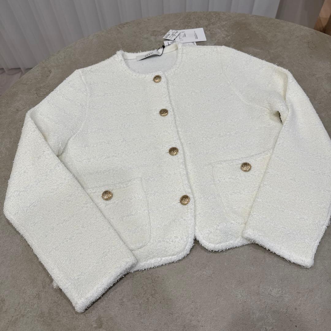 【新品】ANAYI ペーパーシャギーモール ジャケット カーディガン