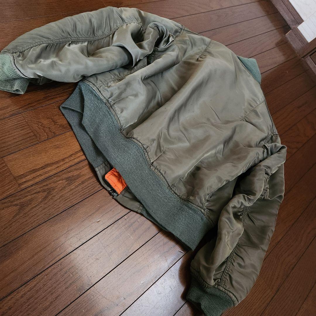 80s-90s ALPHA製MA-1 /USA製　Lカーキ