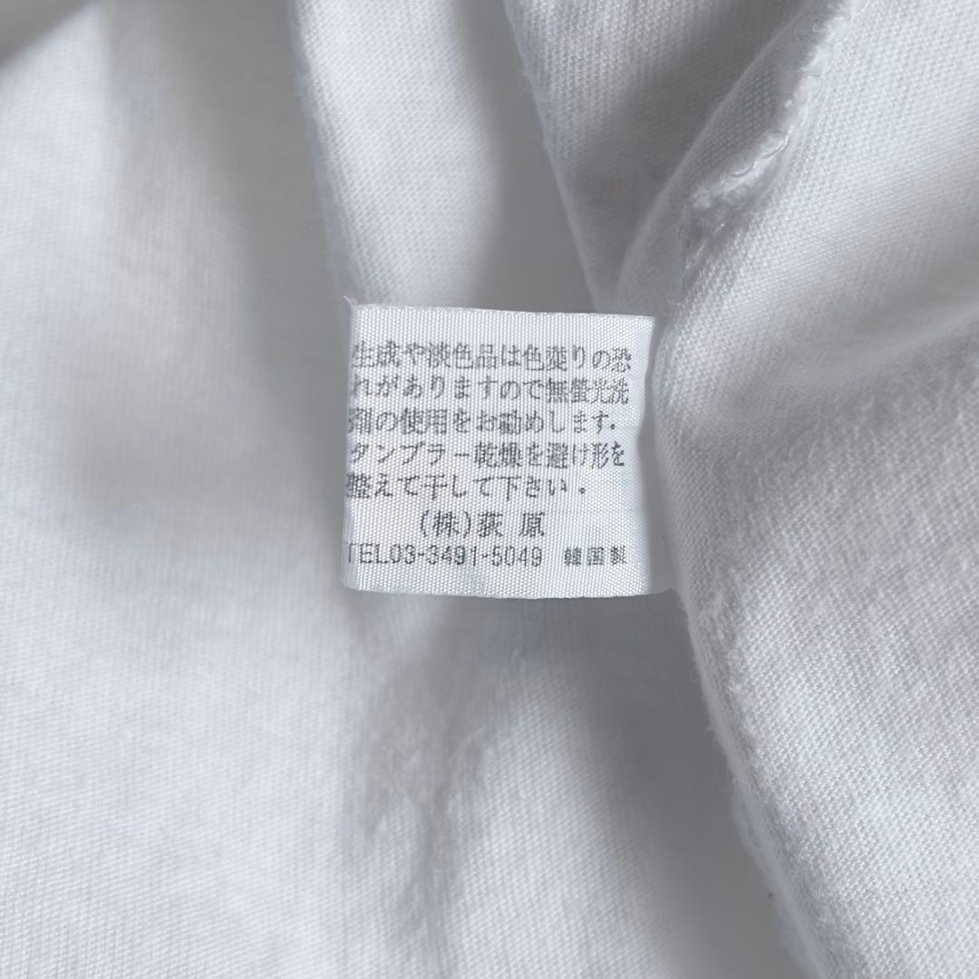 美品 YSL イヴサンローラン ロンT 長袖 カットソー ロゴ 刺繍 M 白