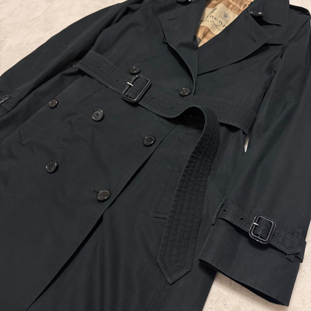 美品　バーバリー　トレンチコート　ケンジントン　現行　黒　カシミヤ混　ライナー