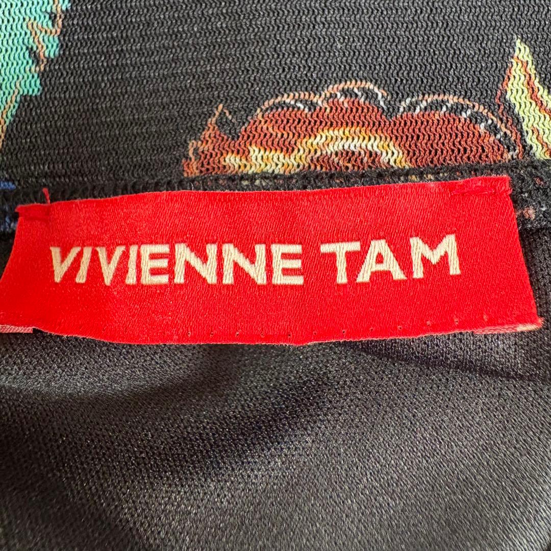 VIVIENNE TAM ヴィヴィアンタム 花柄スカート38 黒 総柄【極美品】
