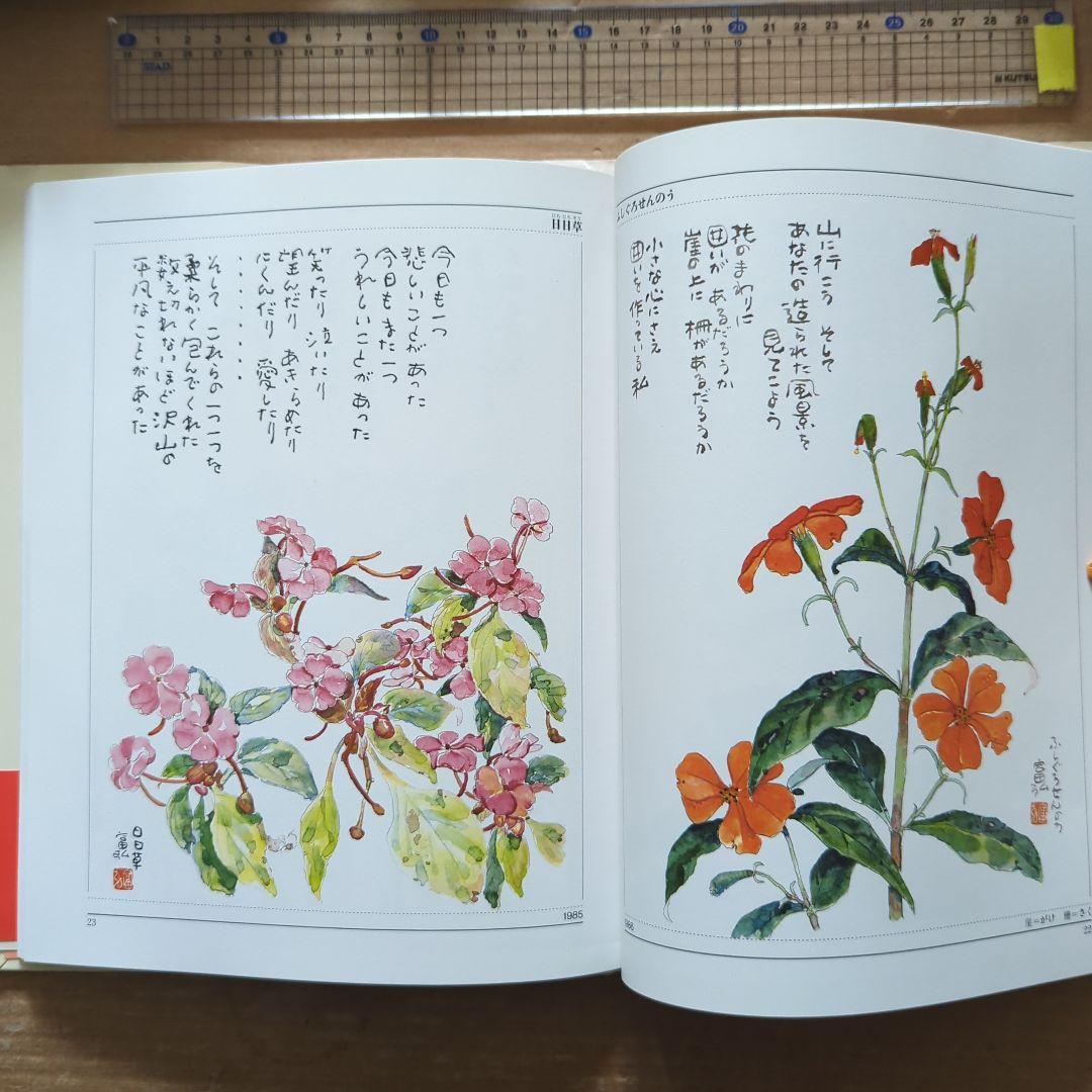 鈴の鳴る道　星野富弘　植物画　ハガキ絵　花の詩画集　絵画　ボタニカルアート