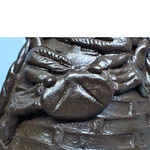 ◎希少な2点！　壺屋焼の名工　『宜保次郎』　蟹タックヮーサー　荒焼壺　未使用品
