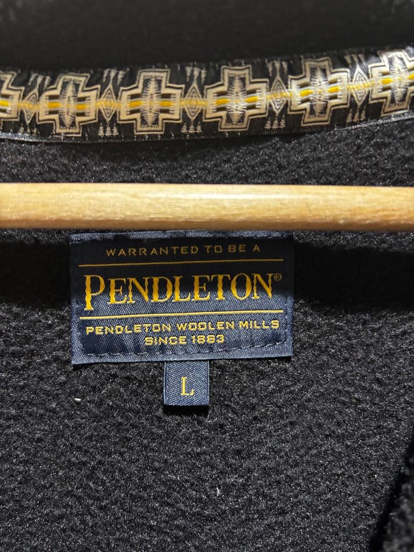 Pendleton ブラック フリースジャケット L