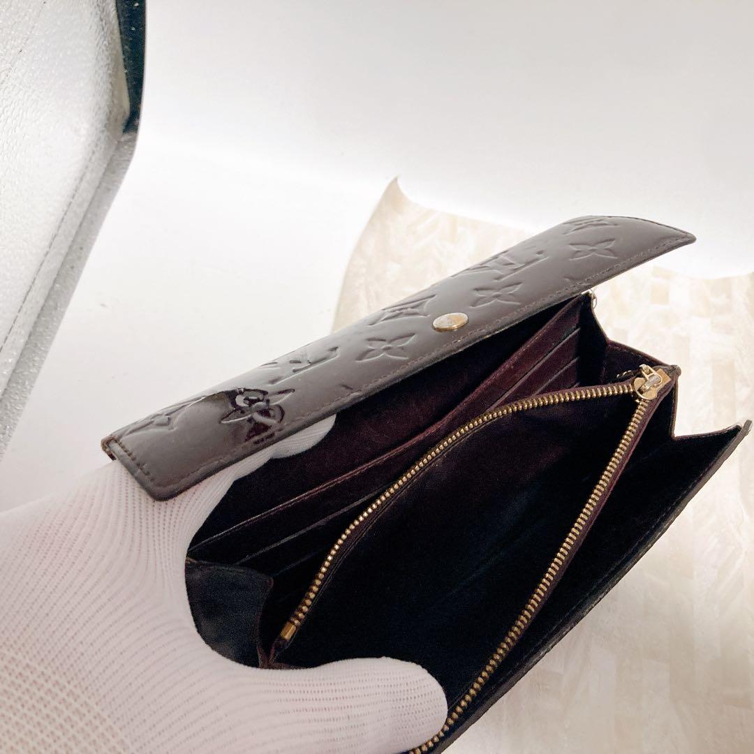 LOUIS VUITTON ヴェルニ　財布　ポルトフォイユサラ　ブラウン　正規品