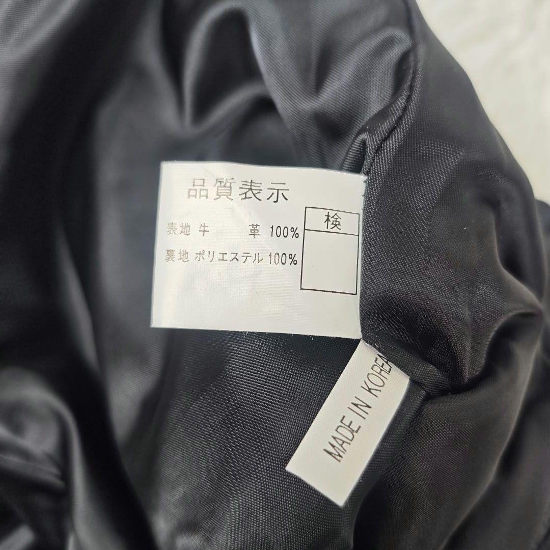 【ほぼ新品！】ABROAD 牛革　ライダース パンツ 黒　メンズM　77