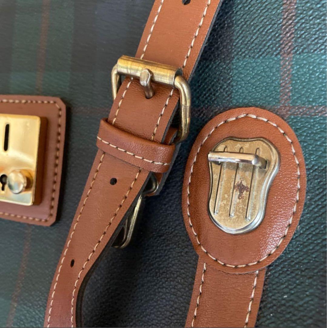 ボストンバッグ　旅行カバン 　Polo mallet ダークグリーンチェック