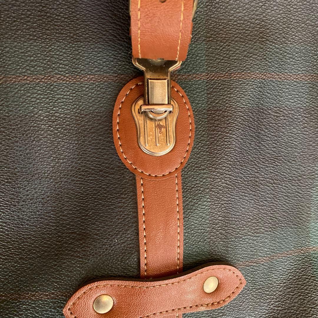 ボストンバッグ　旅行カバン 　Polo mallet ダークグリーンチェック