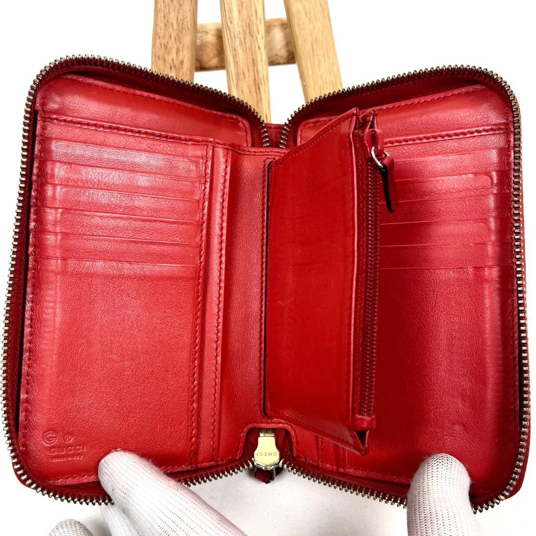 グッチ　GGシマ　財布　コンパクトウォレット　ミディアム　ラウンドファスナー
