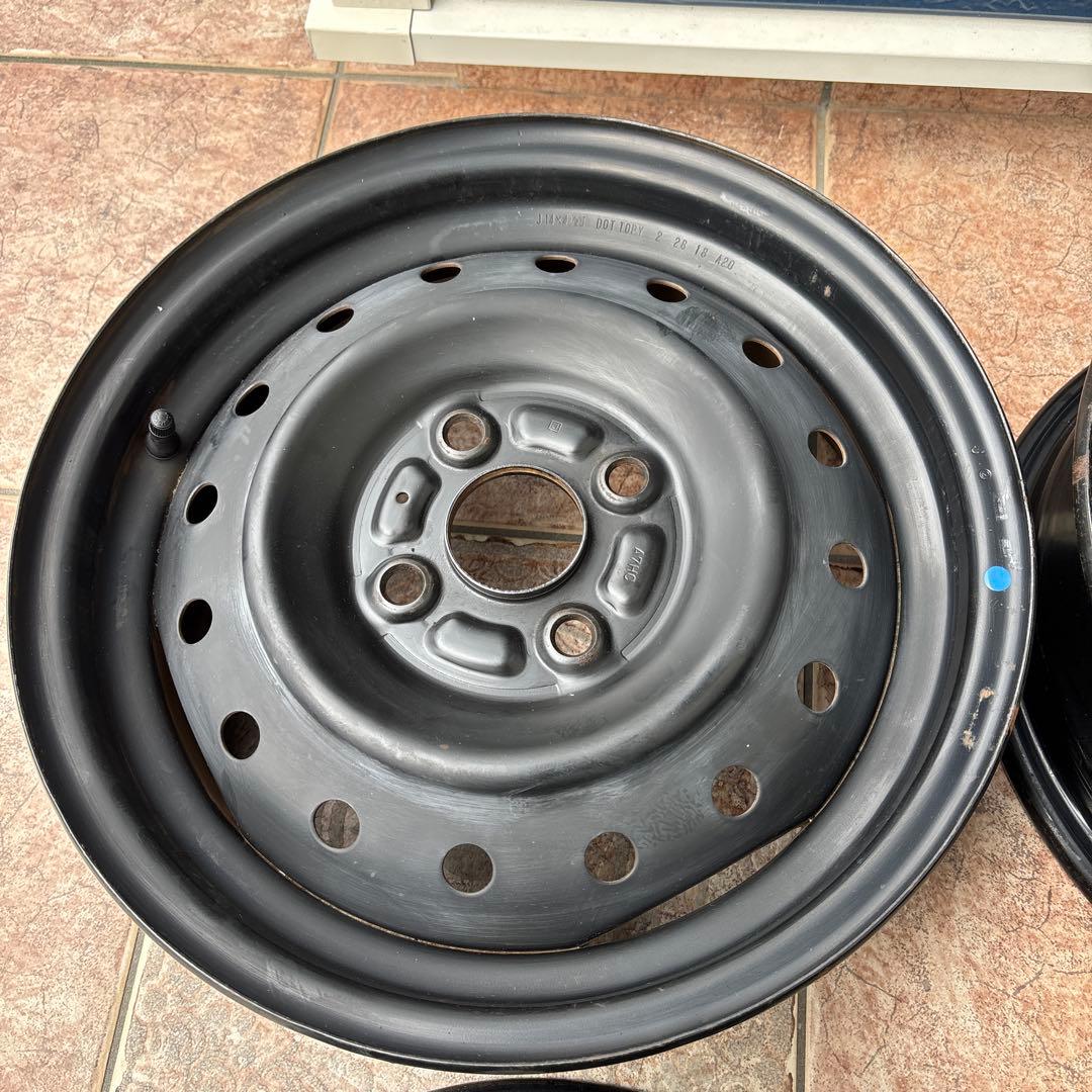 送料込み　14インチスチールホイール 4本セット 14x4.5J PCD100