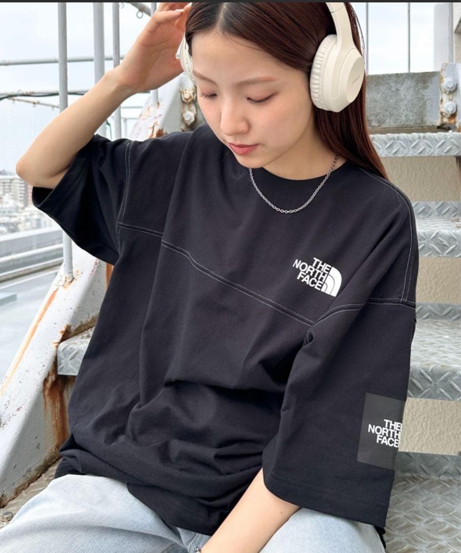 新作‼️ノースフェイス ステッチ オーバーフィット　Tシャツ　半袖 L　韓国限定