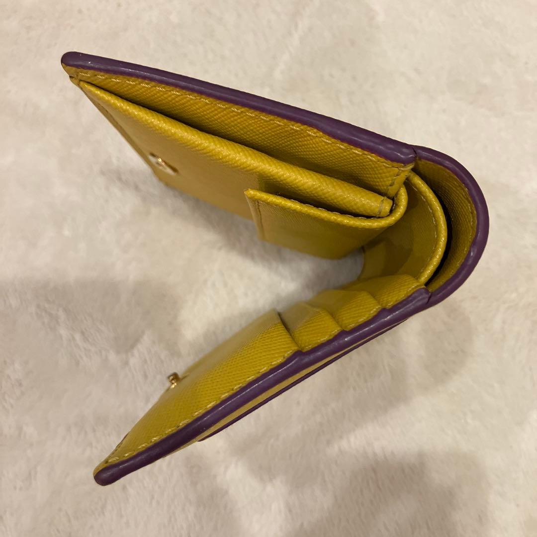 立春値下！MARNI BILLFOLD 2つ折ウォレット イエローXパープル