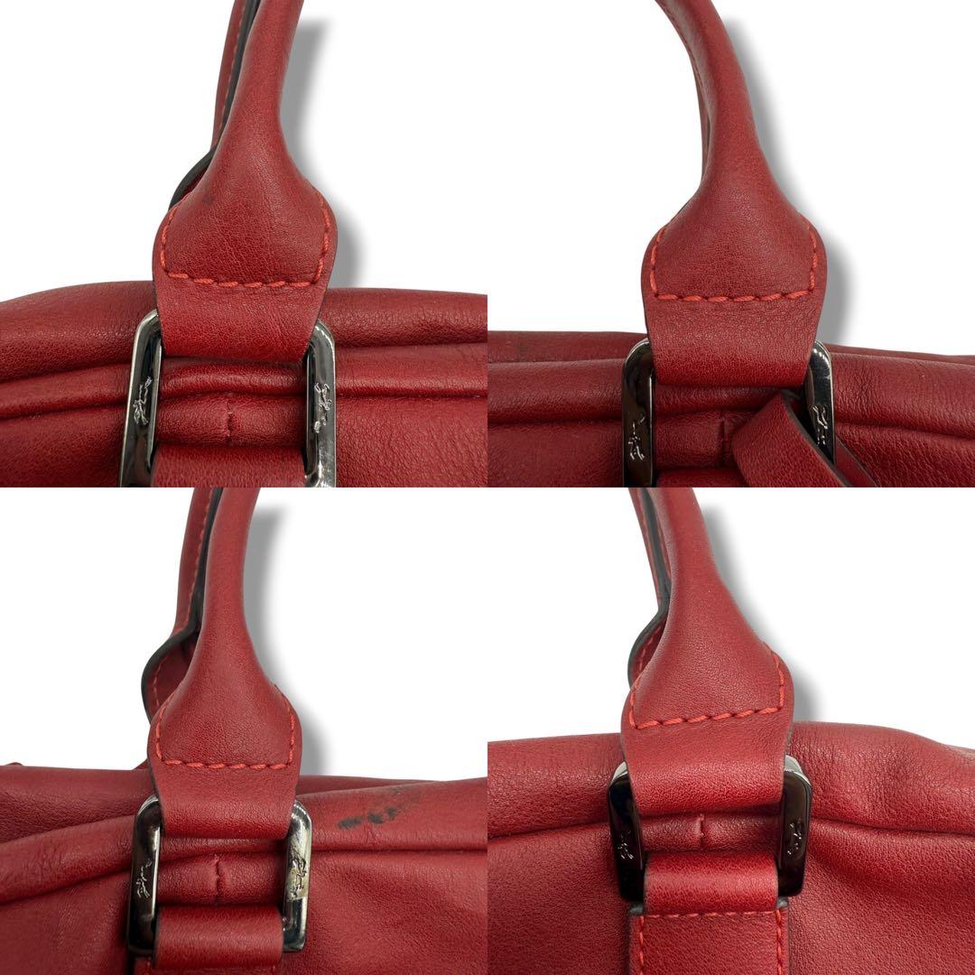 LONGCHAMP ロンシャン ボストンバッグ レザー ボルドー 肩掛け 大容量