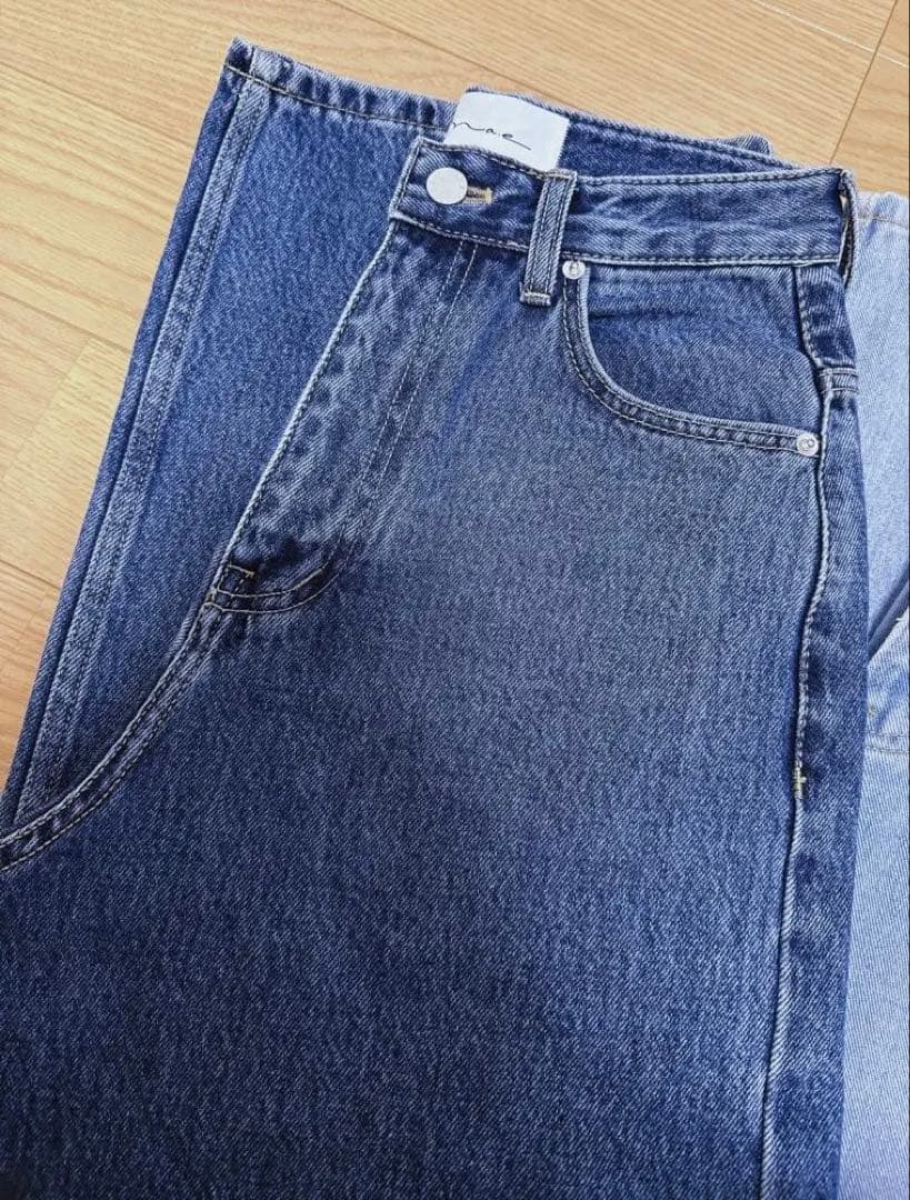 Na.e Wide Loose Jeans_deep blue M 通常丈