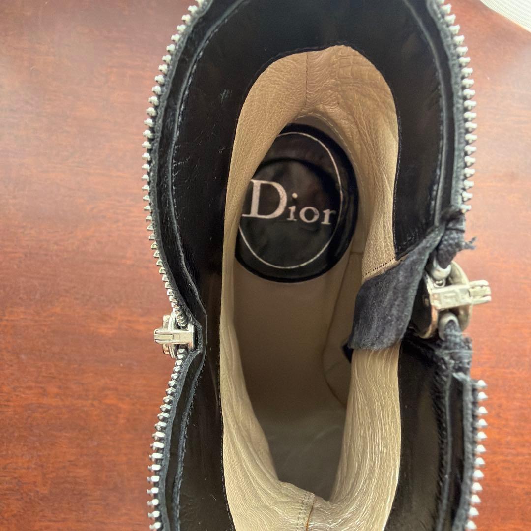 Christian Dior レザー ショート ブーツ ブラック ディオール 黒