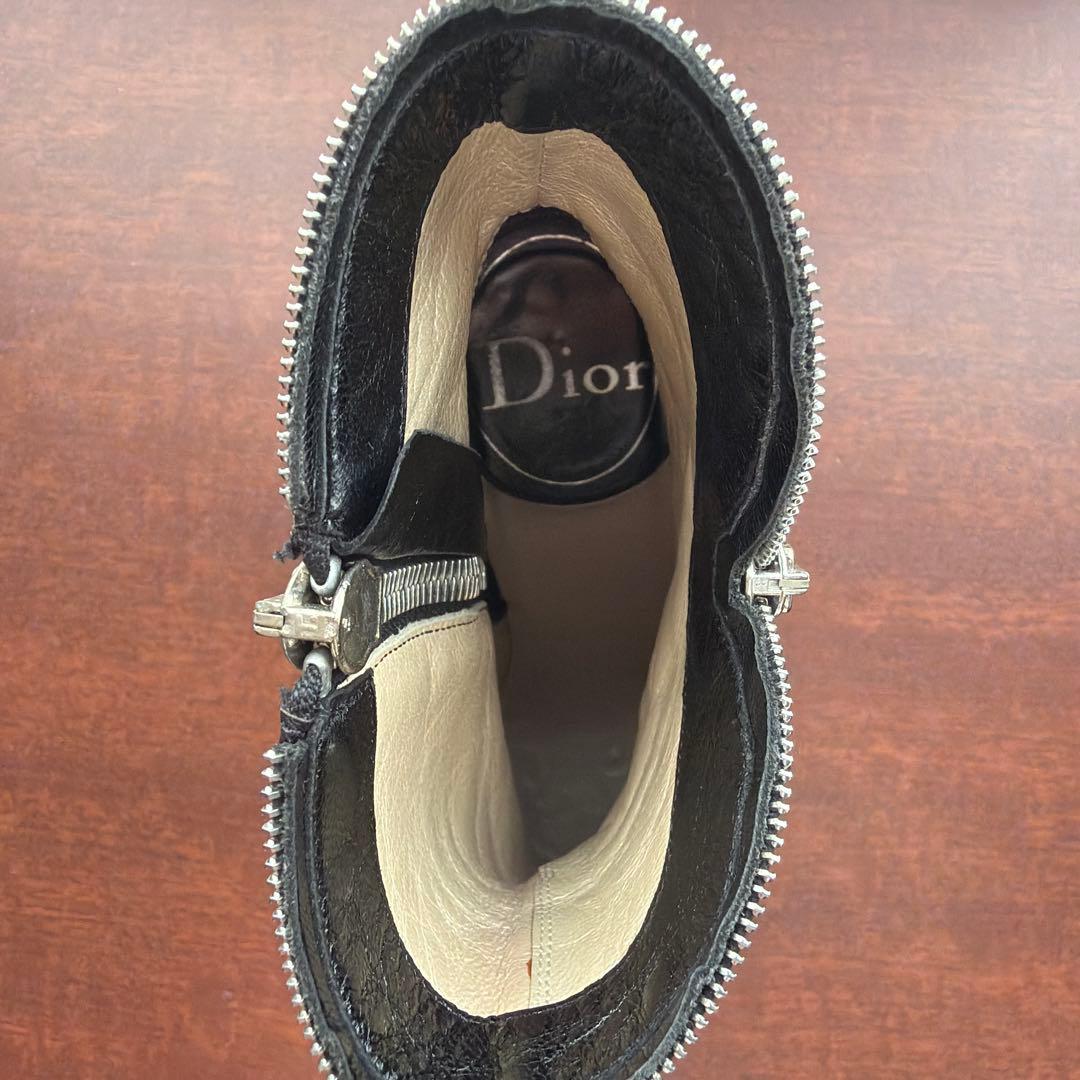 Christian Dior レザー ショート ブーツ ブラック ディオール 黒
