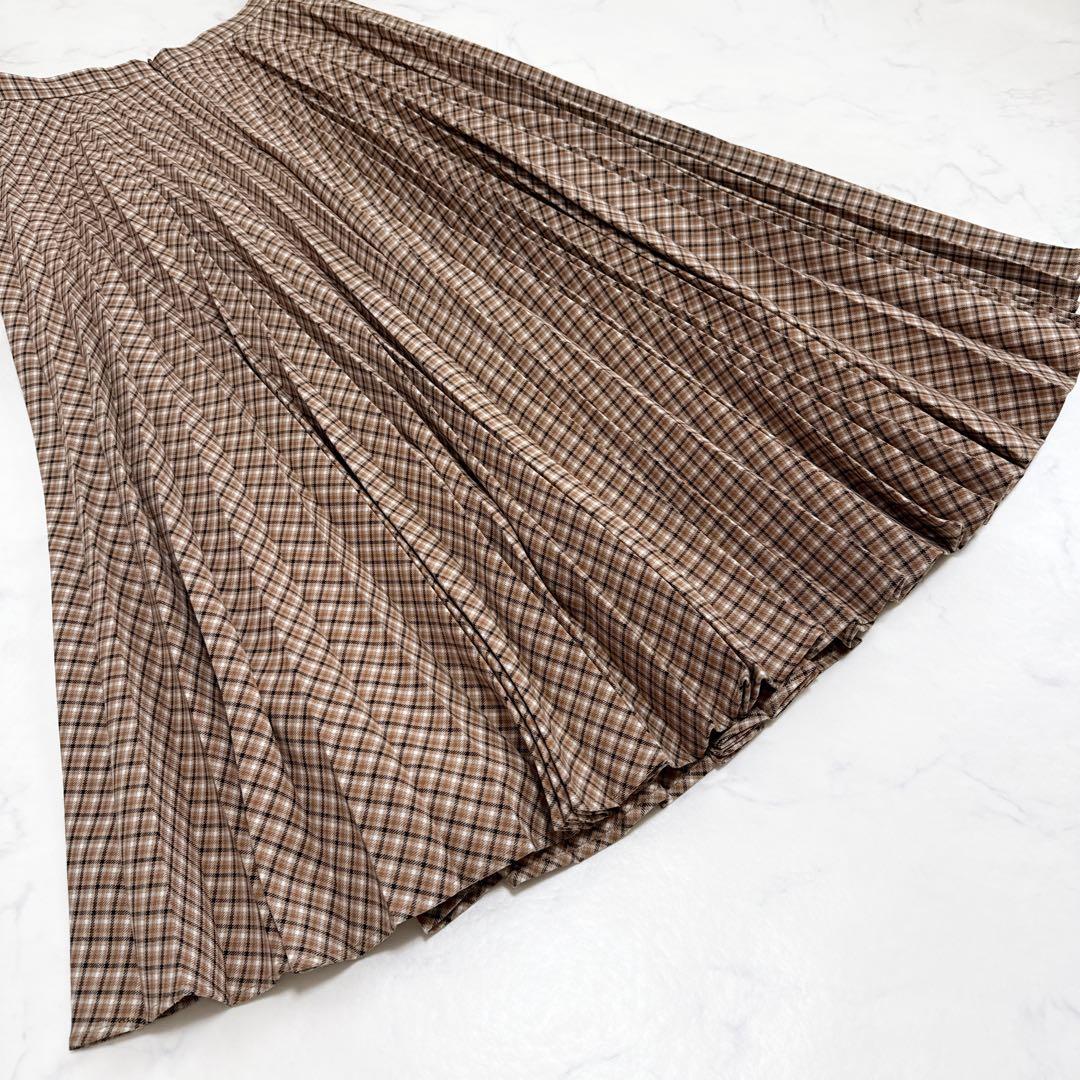 Max Mara STUDIO チェック ロング フレア プリーツスカート 42