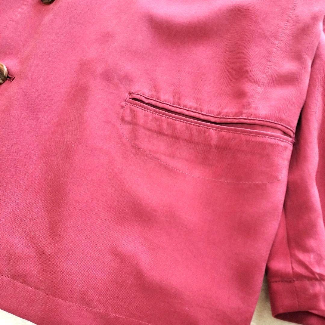 Papas　シルク100% テーラードジャケット　Lサイズ　ロゴ刺繍　裏地ロゴ