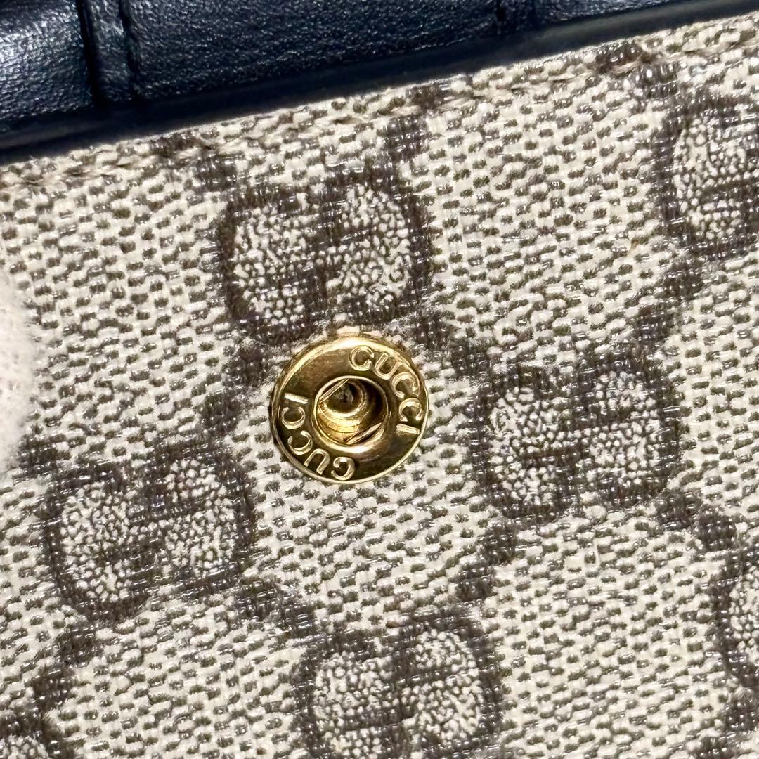 美品✨ GUCCI 二つ折り財布 GGスプリーム Wホック PVCレザー 黒